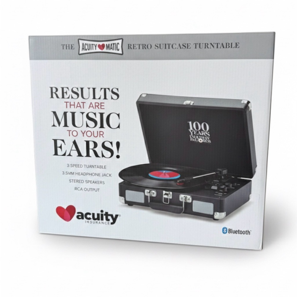 Retro Suitcase Turntable - Red